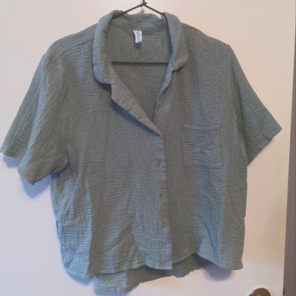 Bliss button down sleep top